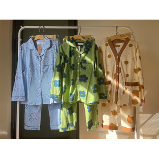 Đồ bộ bầu, Bộ Pijama dài tay sau sinh, bộ mặc nhà cho con bú chất cotton dày dặn hút mồ hôi, có size lớn