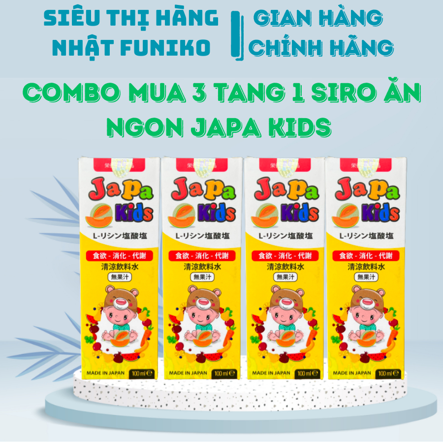 Combo mua 3 Tặng 1 siro ăn ngon Japa kids orihiro lọ 100ml cải thiện tầm