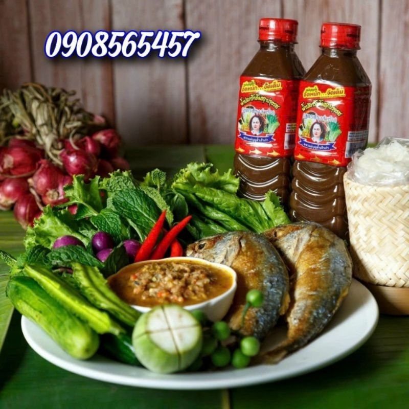 Mắm trộn gỏi đu đủ Somtum Thái Lan Ba Khía, sốt trộn gỏi tôm cua Thái chua cay Maebunlam