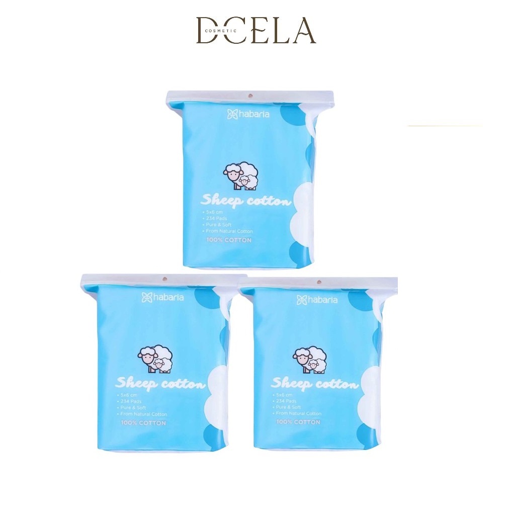 Bông Tẩy Trang Cừu Habaria Sheep Cotton 234 Miếng ( Combo 3 Túi)