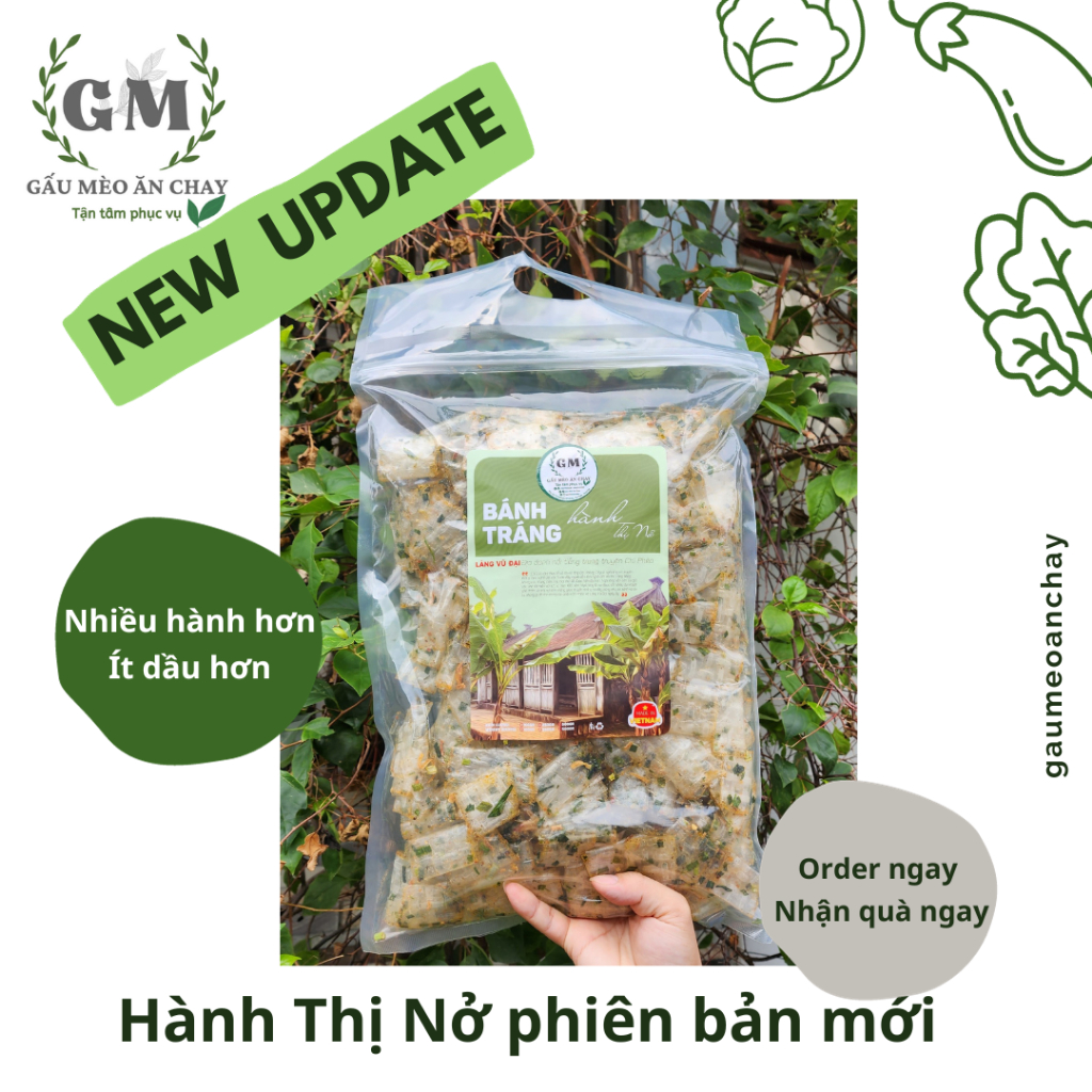 Bánh tráng trộn chay vị HÀNH THỊ NỞ (CHAY MẶN đều dùng được) phiên bản nhiều hành