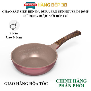 Chảo sâu siêu bền đá dura pro sunhouse dp20mp / dp24mp - sử dụng bếp từ