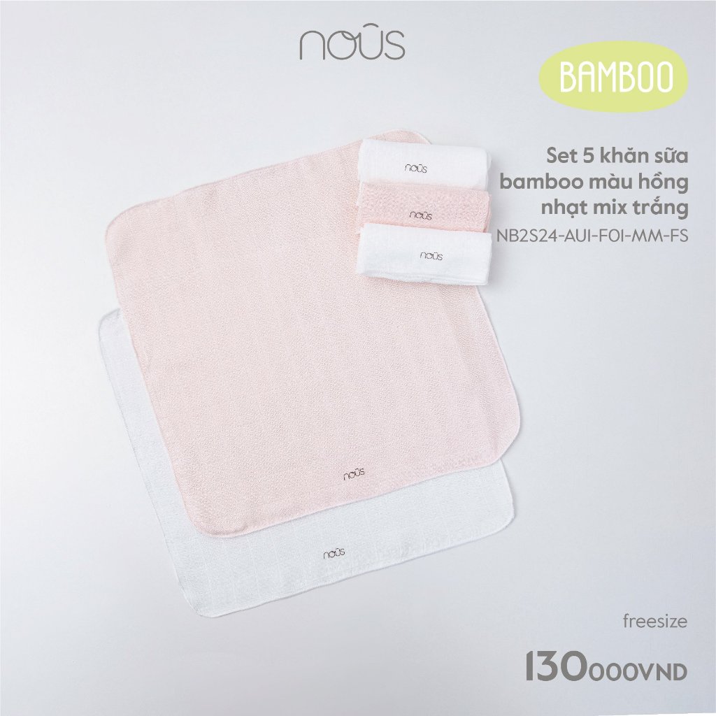 Khăn sữa Nous Bamboo set5 (30cmx30cm)