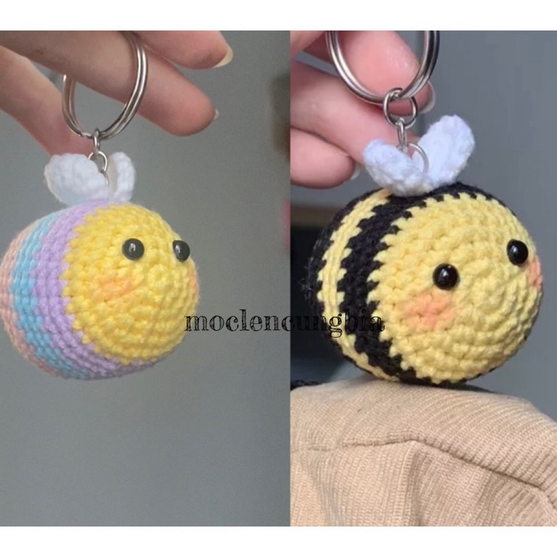 Móc khoá con ong bằng len handmade dễ thương 🥰