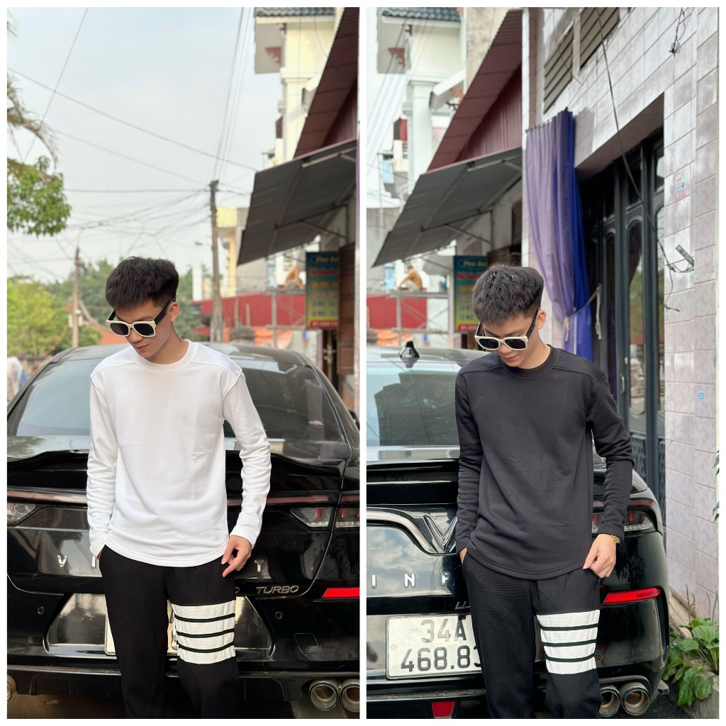 Áo Nỉ Nam Nữ Trơn Siêu Cấp Phối Viền Vai Chất Liệu Nỉ Da Cá Co Giãn Bốn Chiều, Thời Trang Nam Nữ Siêu Cấp