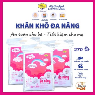 Combo 3 gói khăn khô đa năng 270 tờ Max Cool - Dùng thay khăn sữa, thay tả