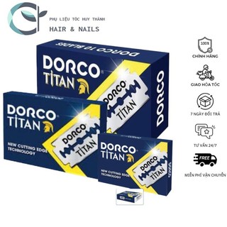 Lam Dorco Titan hộp 100 lưỡi dao lam mỏng lam trắng sắc bén, giá tốt cho thợ làm tóc, cạo mặt, hàng có sẵn🔥