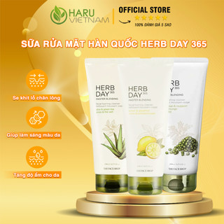 Sữa rửa mặt hàn quốc herb day 365 - sữa rửa mặt haru derma vn làm sáng da, rửa sạch da mặt, se khít lỗ chân lông