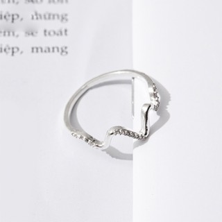 Nhẫn bạc nữ TWINKLE TIME sóng nhịp tim đính đá sang trọng TT321