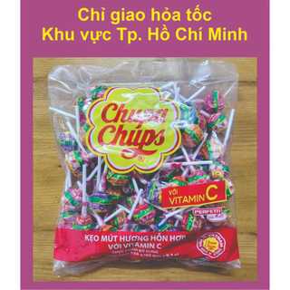 Chupa chups - túi đỏ 558g - kẹo mút hương trái cây hỗn hợp vitamin c / mixed fruit lollipops