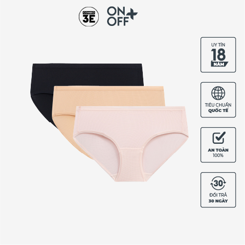 Combo 3 quần lót nữ ONOFF vải Microfiber Mesh mềm mịn, thoáng mát - 16UR23A016