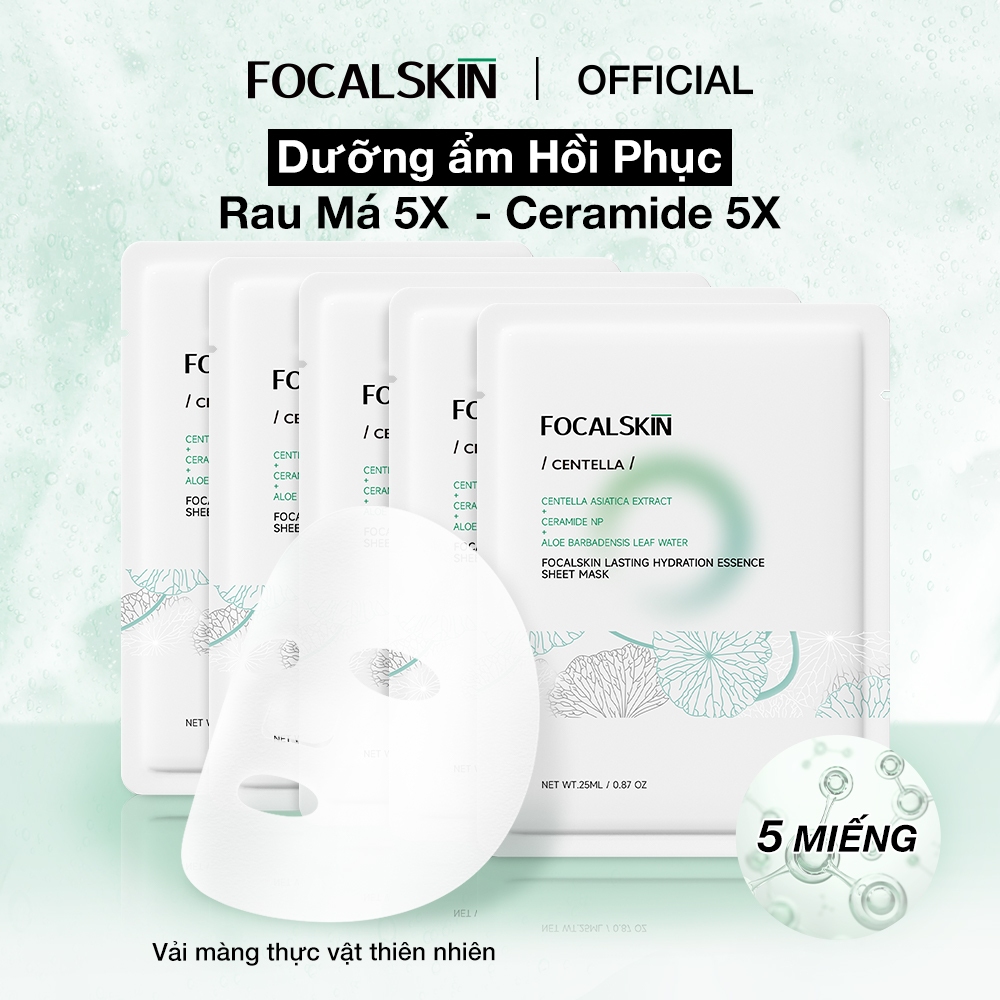 FOCALSKIN Mặt Nạ RAU MÁ 5X Niacinamide 5X Cấp Nước Giữ Ẩm Phục Hồi 25ml