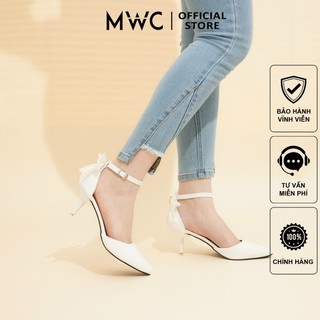 Giày MWC 4112 - Giày Cao Gót Mũi Nhọn 5cm, Giày Cao Gót Đế Nhọn Đính Nơ Dể Thương