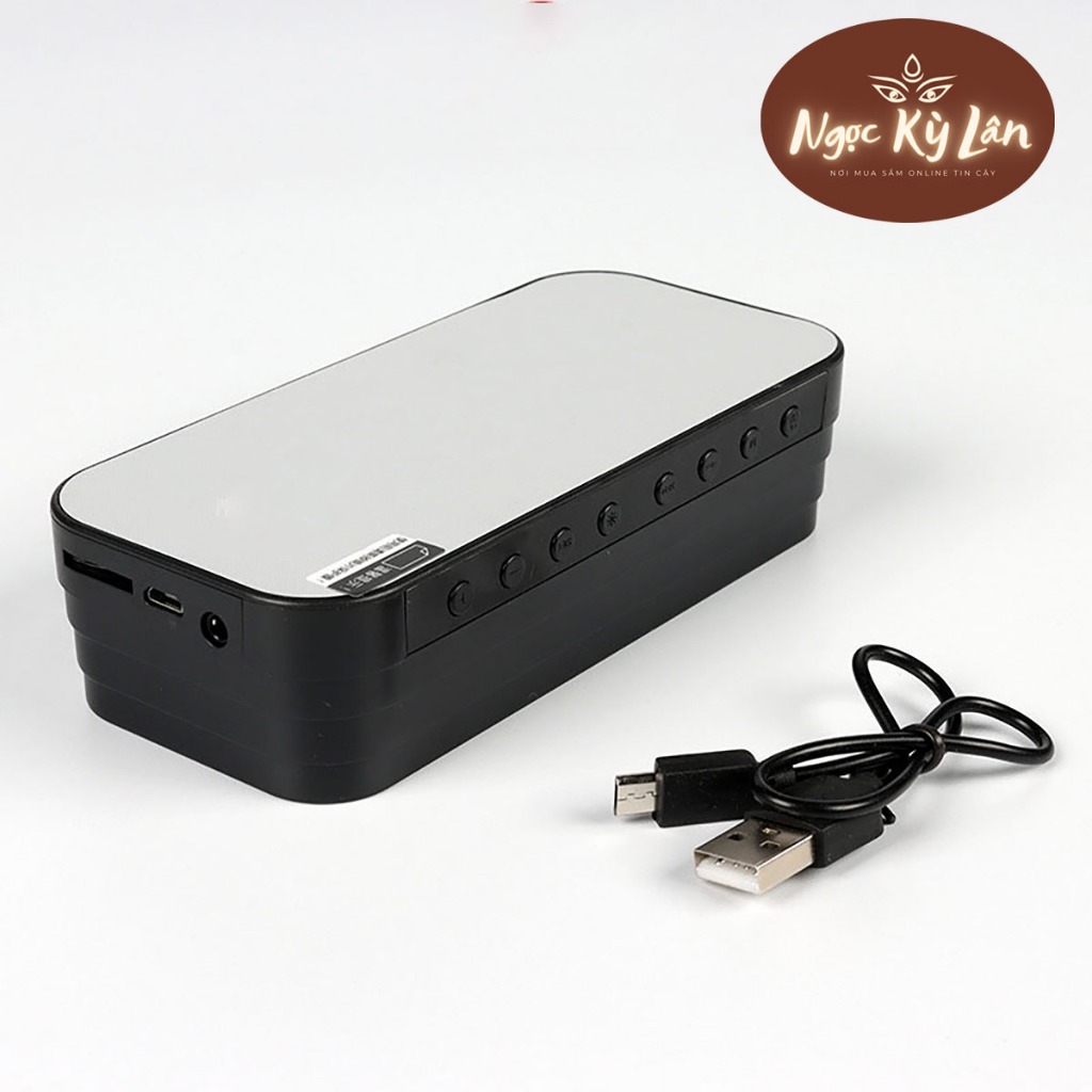 Loa Bluetooth kiêm đồng hồ, nhạc FM, đo nhiệt độ, có khe cắm thẻ nhớ - Loa đồng hồ mặt gương