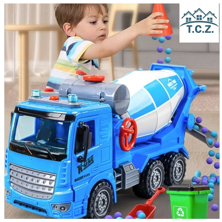 Xe đồ chơi cho bé trai, xe đồ chơi trẻ em,  xe trộn bê tông, xe công trình đồ chơi.