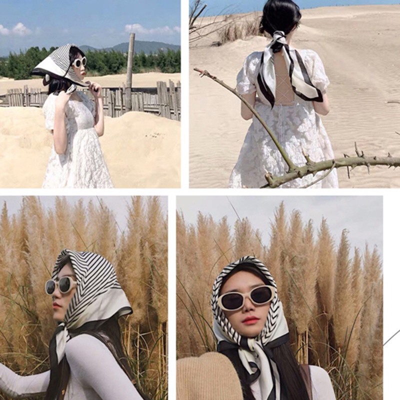 Khăn bandana lụa vuông nam nữ unisex turban hiphop BTS EXO streetwear quấn đầu làm áo thắt nơ 70x70cm - Mã 7015