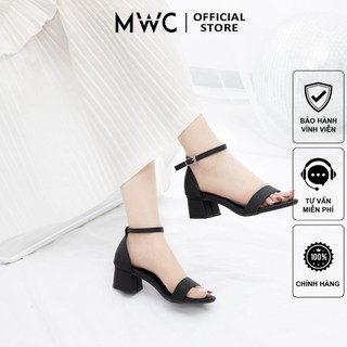 Giày MWC 3957 - Giày Sandal Cao Gót Đế Vuông 3cm, Giày Cao Gót Quai Ngang Đế Vuông 3cm Thời Trang