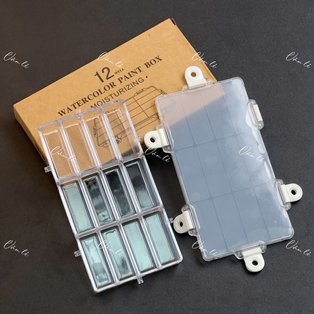 hộp đựng bột 12 ô khay đựng meka đựng phụ kiện có lót chống rơi