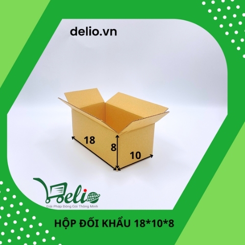 Hộp giấy carton KT 18x10x8 đóng hàng, gói hàng, dày dặn giá rẻ  - DELIO