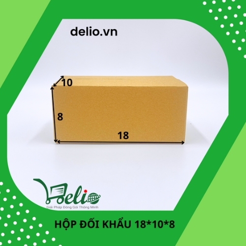 Hộp giấy carton KT 18x10x8 đóng hàng, gói hàng, dày dặn giá rẻ  - DELIO