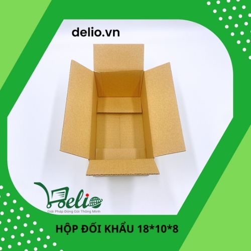 Hộp giấy carton KT 18x10x8 đóng hàng, gói hàng, dày dặn giá rẻ  - DELIO