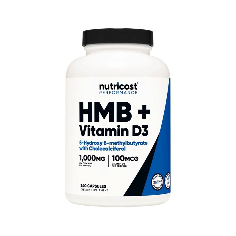 Nutricost Hmb + Vitamin D3  Bảo Vệ Và Duy Trì Cơ Bắp, Bổ Sung Canxi  240 Viên Nhộng