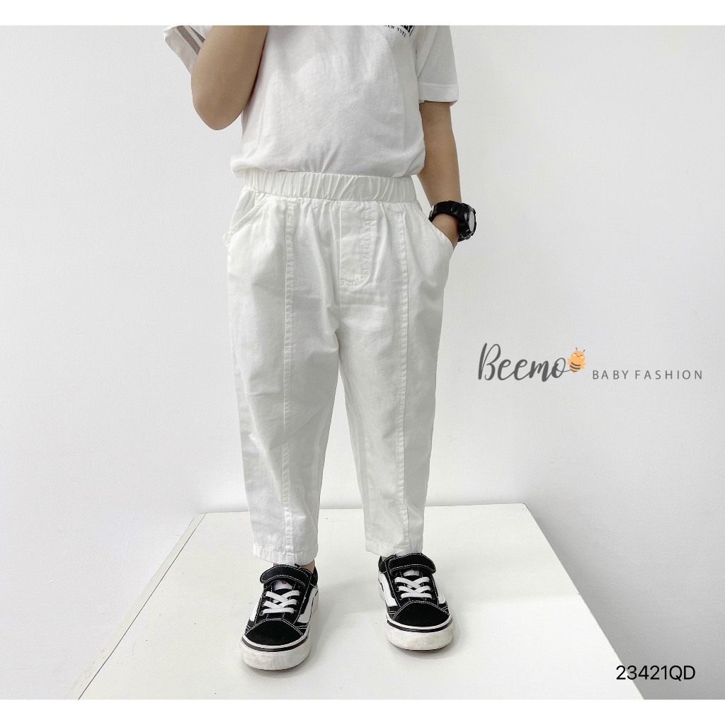 Quần kaki ly nổi cho bé trai Beemo,Chất liệu kaki mềm mịn, thoáng khí,Thiết kế dáng quần baggy B402