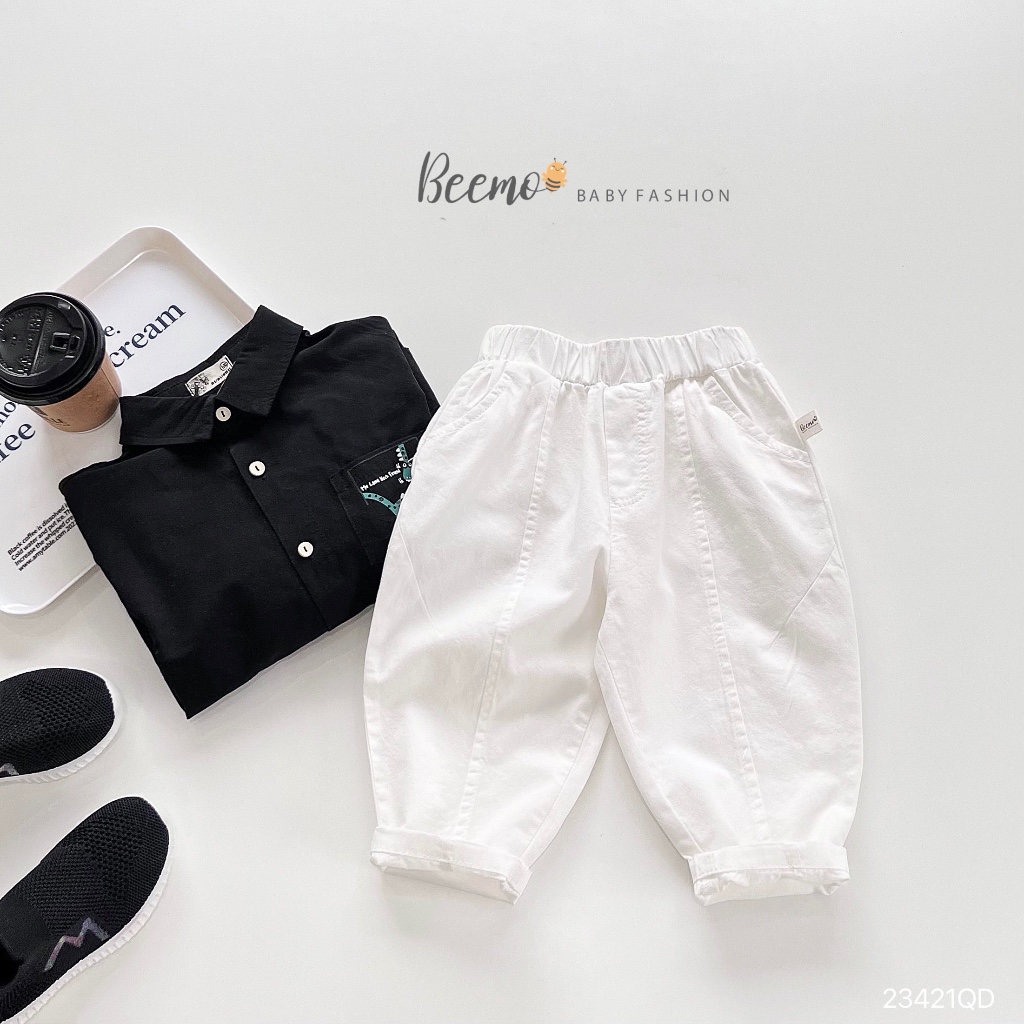 Quần kaki ly nổi cho bé trai Beemo,Chất liệu kaki mềm mịn, thoáng khí,Thiết kế dáng quần baggy B402