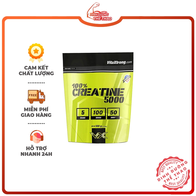 Thực Phẩm Bổ Sung Hỗ Trợ Tăng Sức Mạnh Cơ Bắp Vitaxtrong Creatine 5000 - KHÔNG VỊ