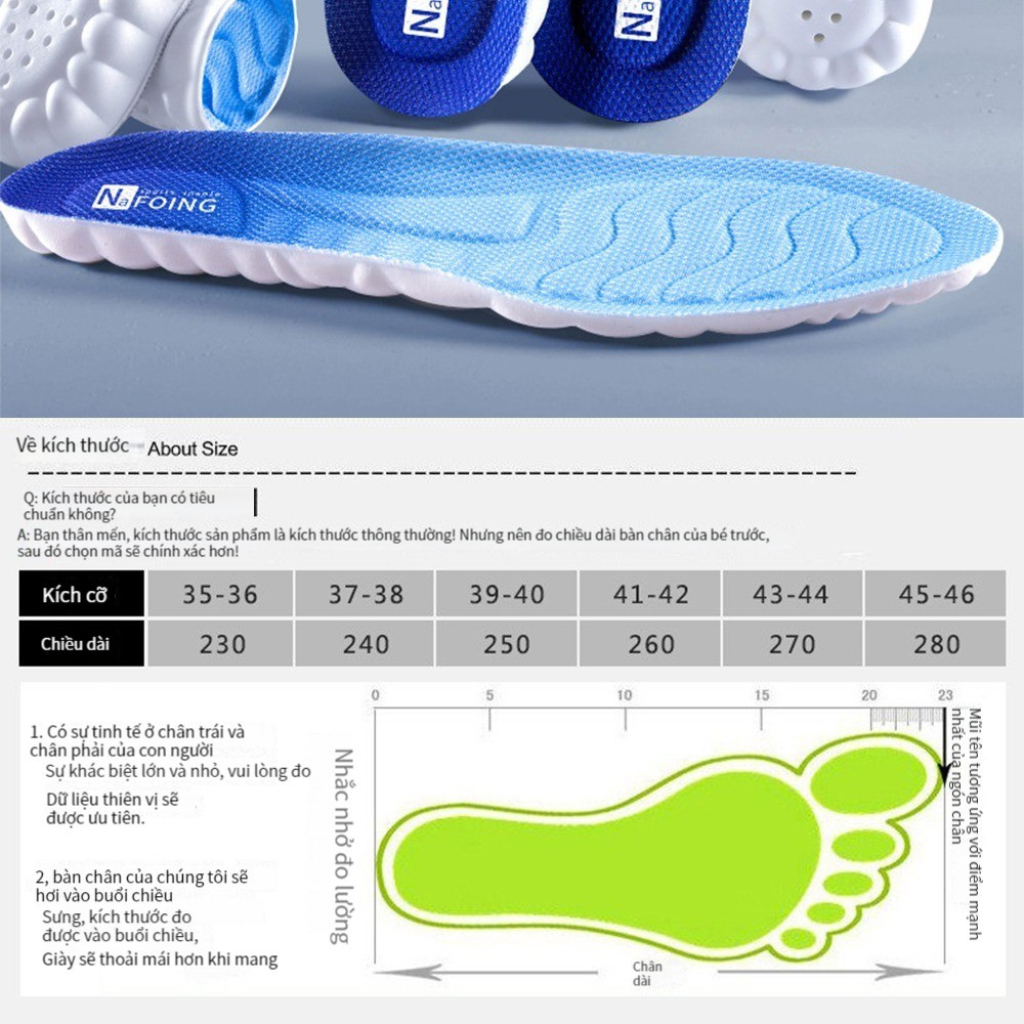 Lót giày thể thao 4D - miếng đế lót giày cao cấp giúp êm chân, khử mùi dành cho cả nam và nữ