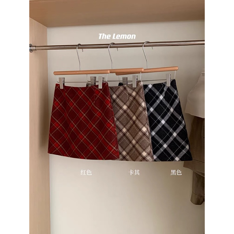 Chân váy dạ ngắn kẻ dáng chữ A - OSAA DAILY