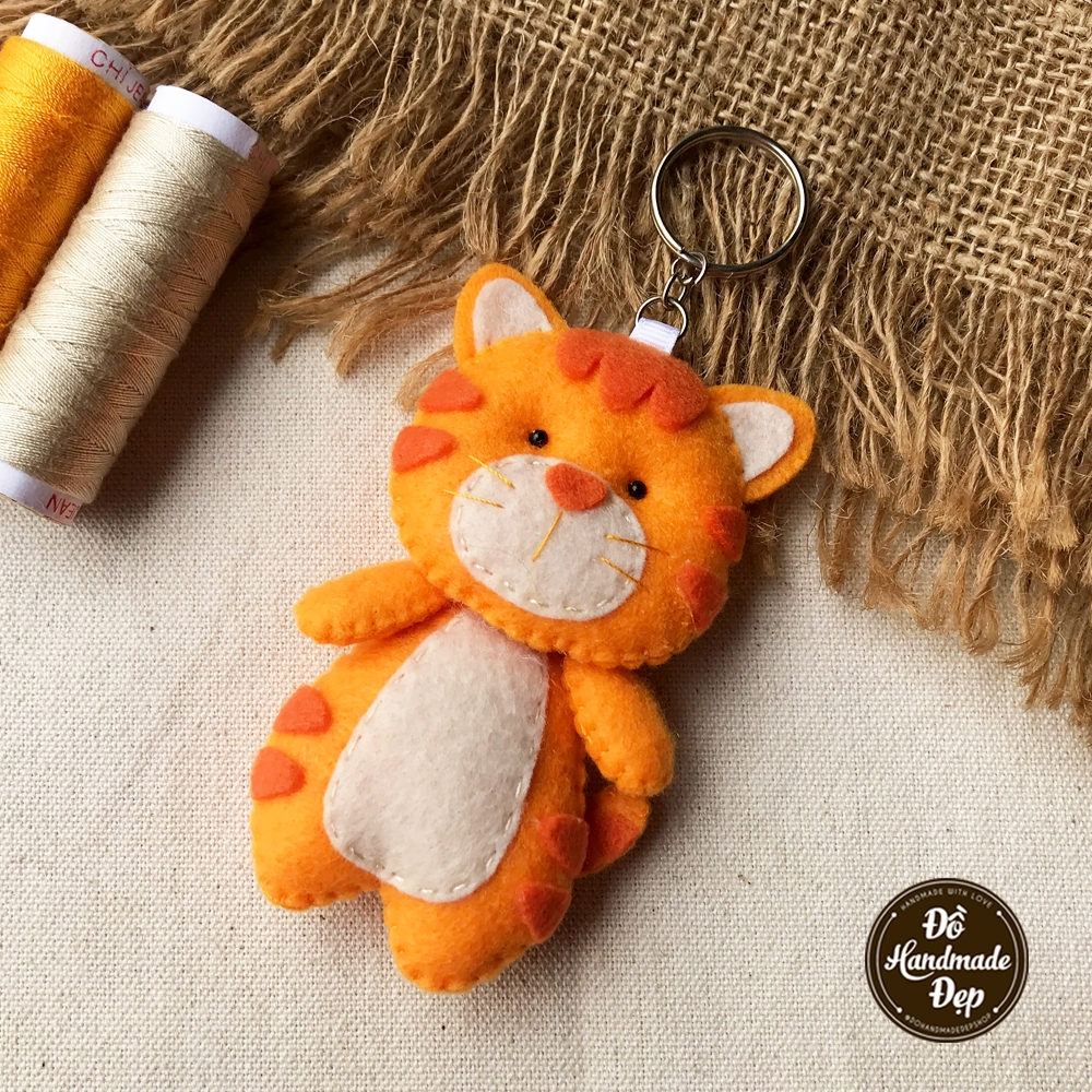 Móc khóa vải nỉ handmade con hổ