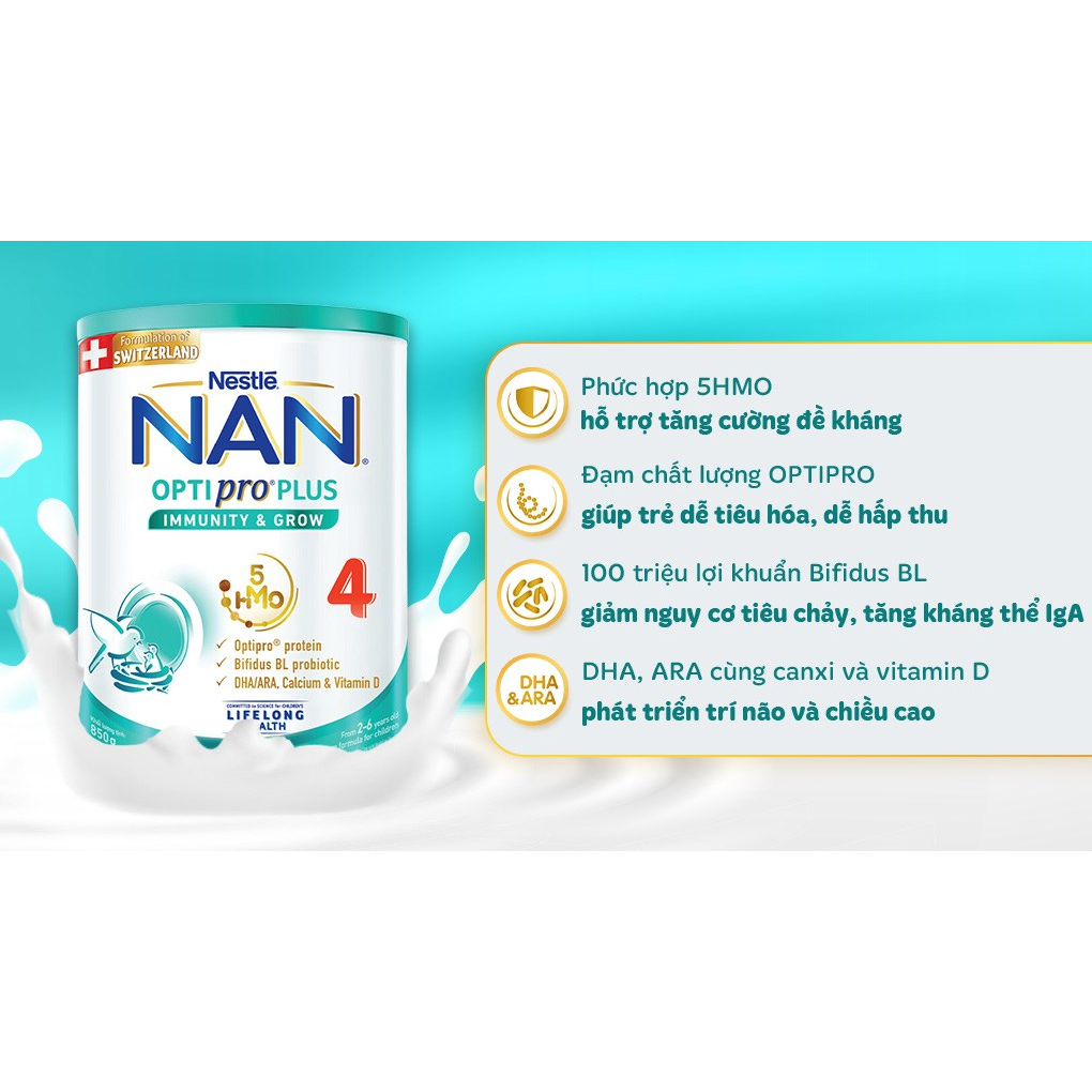 Sữa Bột Nan OPTIPRO PLUS Số 3 - 4 Lon 1.5Kg chính hãng