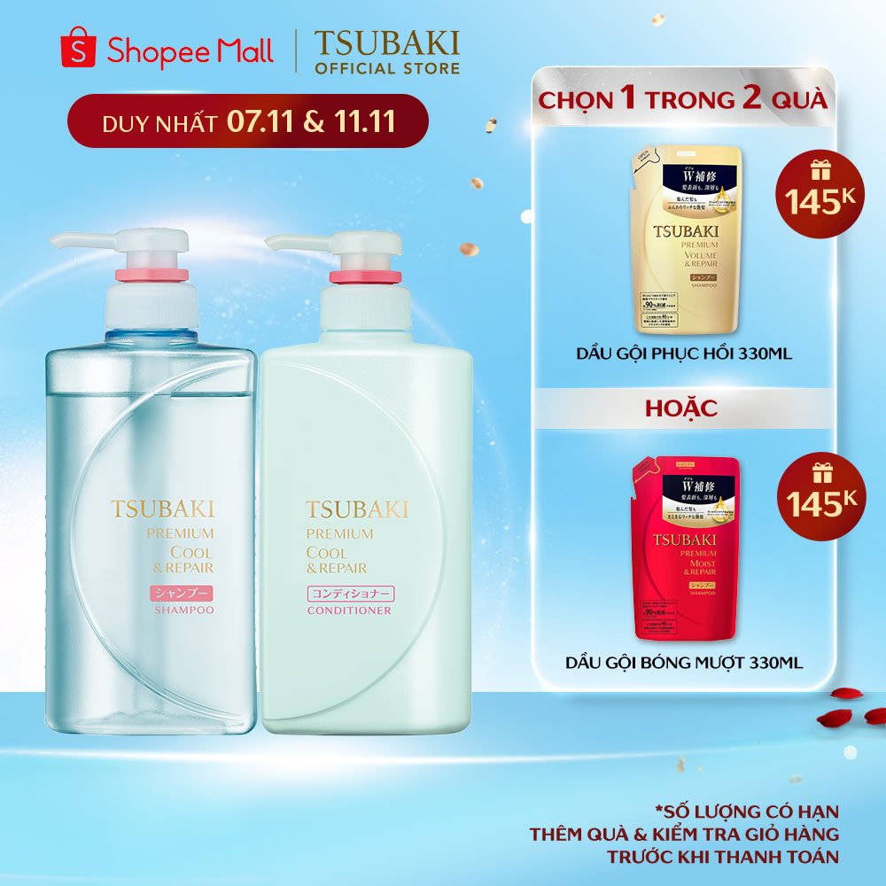 Bộ đôi gội xả Sạch Dầu Mát Lạnh Tsubaki Premium Cool Set  JPKOI