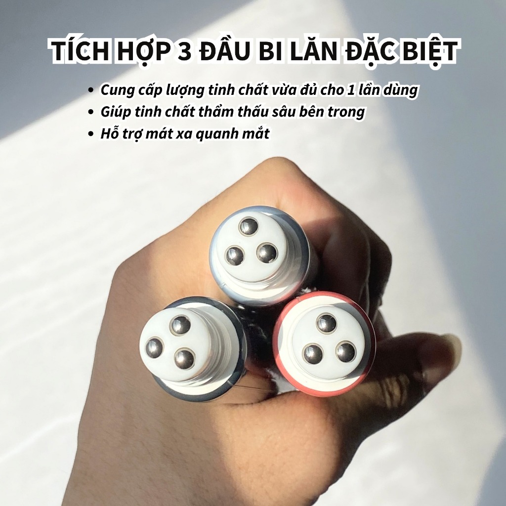 Kem Dưỡng Mắt LAMELIN Kèm 3 Đầu Bi Massage Thanh Lăn Retinol Chống Lão Hóa - Bebeau