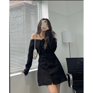 [ẢNH THẬT] VÁY DẠ TWEED TRỄ VAI GẬP VDTTVG