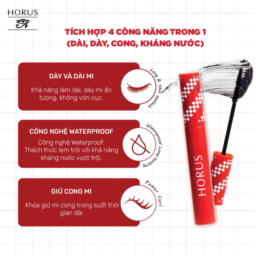 Chuốt mi Horus LONG LOCKING WATERPROOF MASCARA 6g