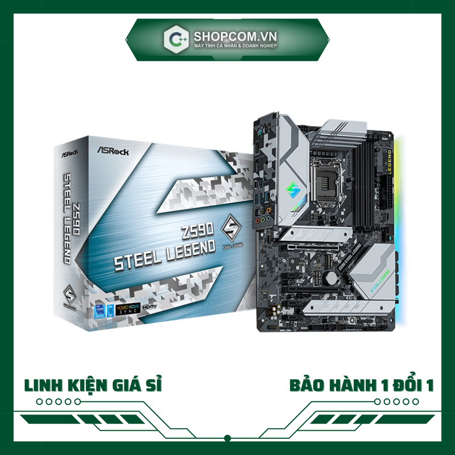 [BH 36 THÁNG] Mainboard ASRock Z590 Steel Legend SOCKET 1200, ATX, 4 KHE RAM DDR4 linh kiện chính hãng Shopcom