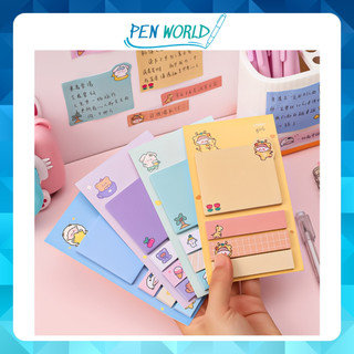 Giấy note cute kiểu dáng hoạt hình với nhiều màu sắc khác nhau