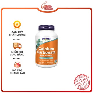 NOW CALCIUM CARBONATE POWDER 600MG 340GRAM Bổ Sung Canxi Giúp Xươn Chắc Chắn - Không Vị 