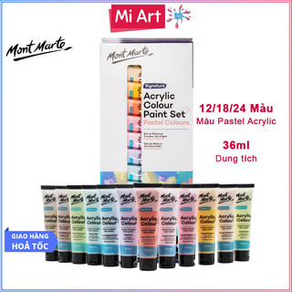  Bộ 12/18/24 Màu Pastel Acrylic Mont Marte x 36ml - MSCP1236/MSCP1836/MSCP2436