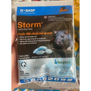 VUA DIỆT CHUỘT STORM hợp trí- Gói 20 viên thuôc diệt chuột không mùi, 1 con ăn cả đàn chết