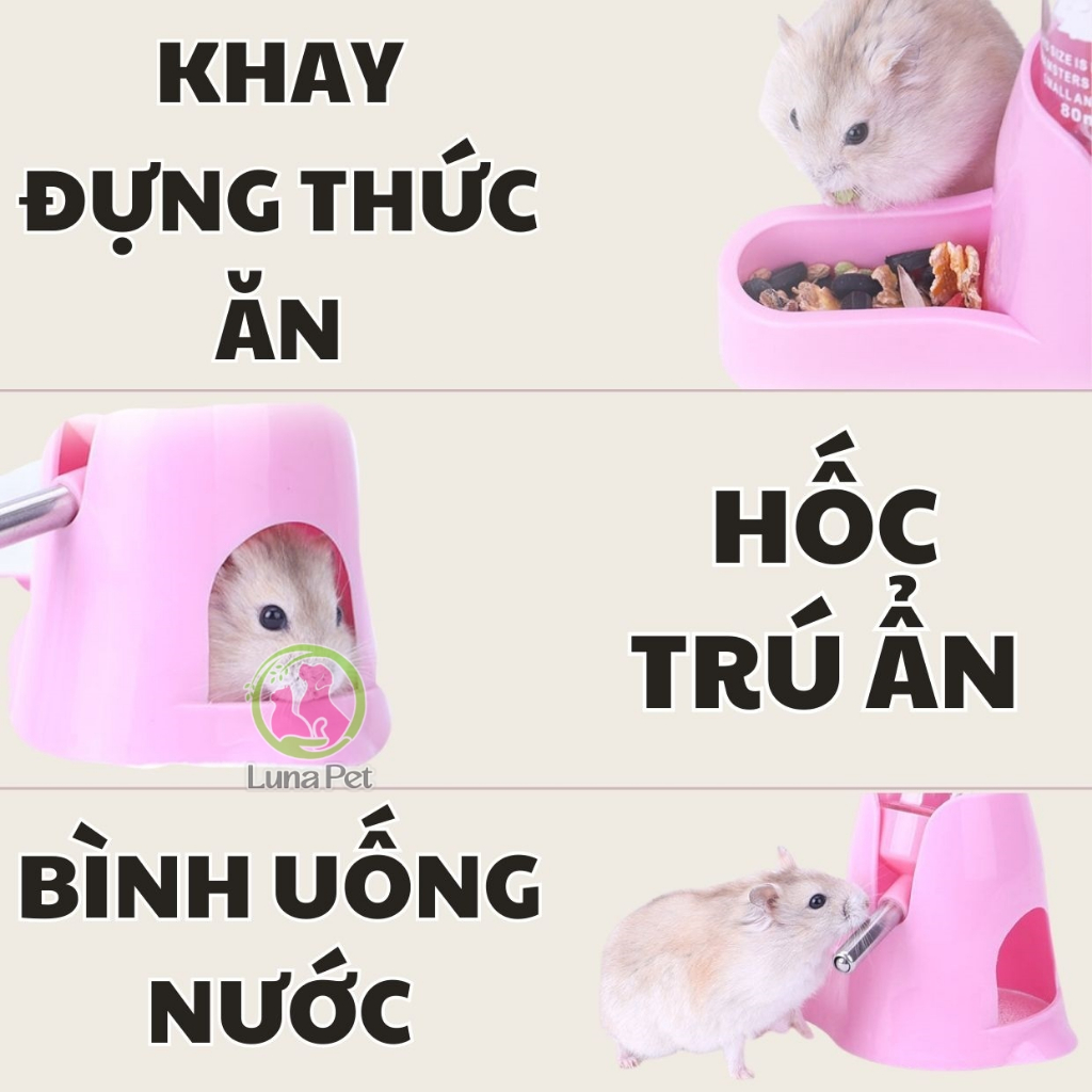Đế bình nước cho Hamster 3in1 Luna Pet DB01  - Chân đế giữ bình nước cho hamster
