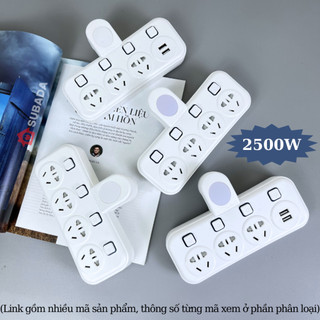 Ổ chia điện không dây 2500W Subada chống giật dùng với mọi phích cắm cổng USB và đèn ngủ tiện lợi bảo hành 12 tháng TH5