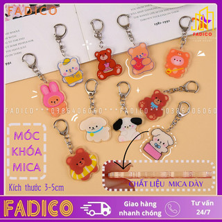 SỈ móc khóa MICA, móc treo balo túi xách hình GẤU kích thước 3-5cm nhựa acrylic-FADICO