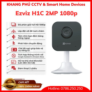 Camera wifi trong nhà Ezviz H1C giá rẻ camera mini nhỏ gọn, camera mini có dây, camera siêu nhỏ - Đàm thoại 2 chiều