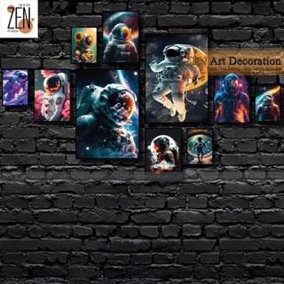 Tranh dán tường 10 bức chủ đề phi hành gia vũ trụ và vì sao trang trí phòng chất liệu fomex 5mm siêu bền