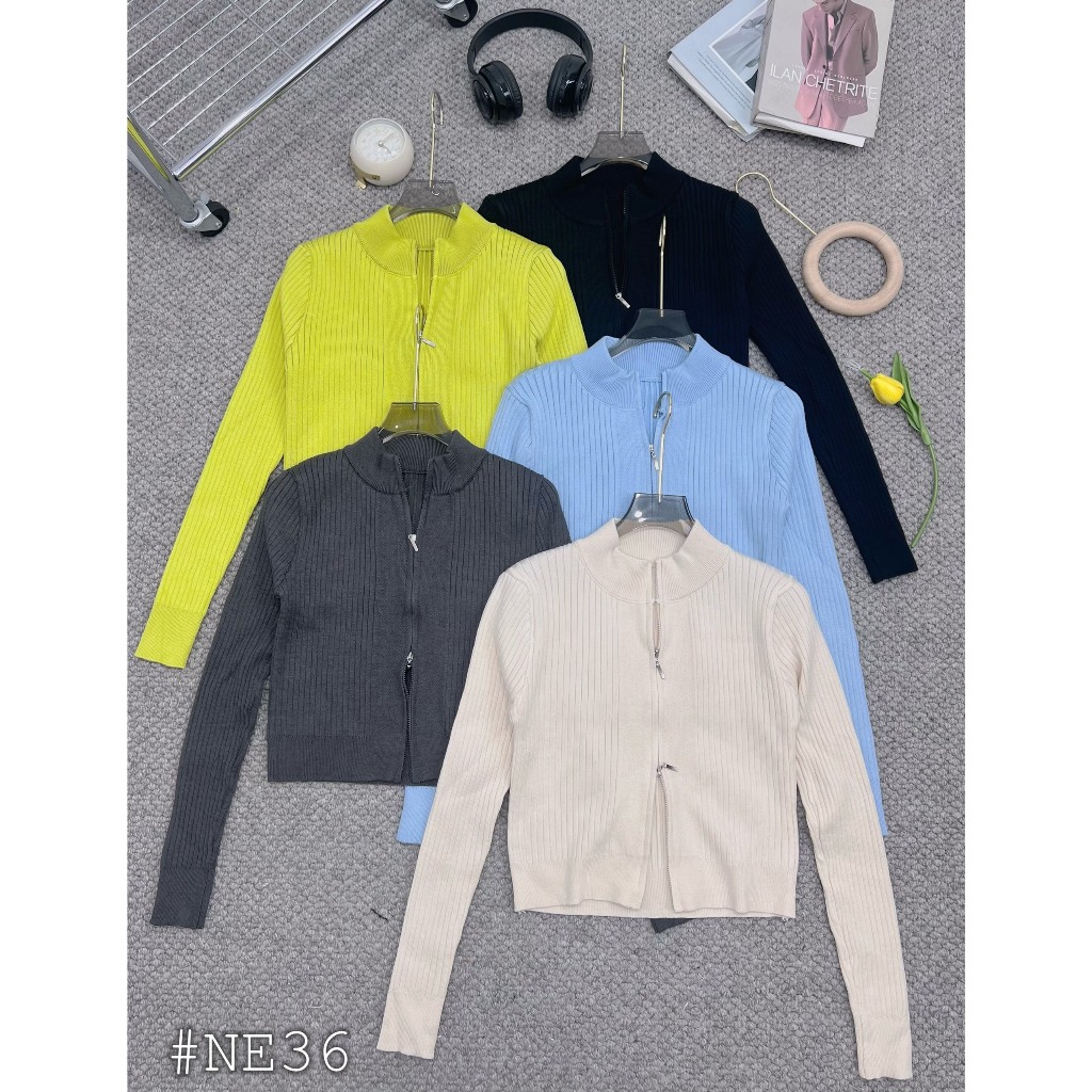 Áo len dáng ôm có khoá kéo 2 đầu - Spring Girl - Aolenkhoa2dauNE36_P0K12