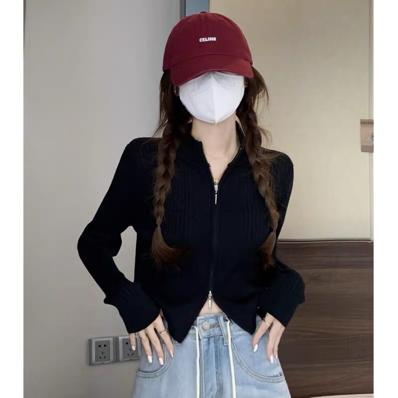 Áo len dáng ôm có khoá kéo 2 đầu - Spring Girl - Aolenkhoa2dauNE36_P0K12