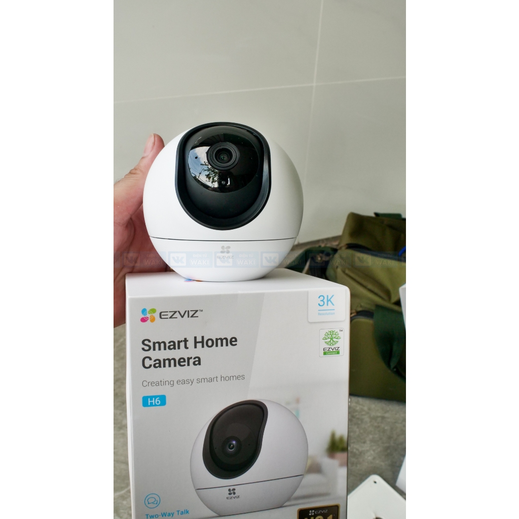 Camera Wifi Trong Nhà Ezviz H6 3K 5MP tầm nhìn đêm công nghệ Starlight, Đàm Thoại, Xoay 360 Độ, AI Thông Minh
